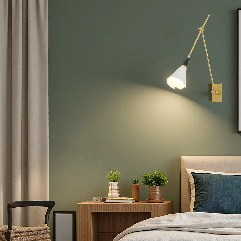 Lámpara de pared direccional - Lámpara de trabajo para pasillo en negro mate