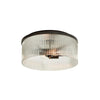 Elegante lámpara de techo de cristal acanalado