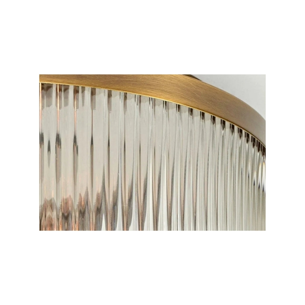 Elegante lámpara de techo de cristal acanalado