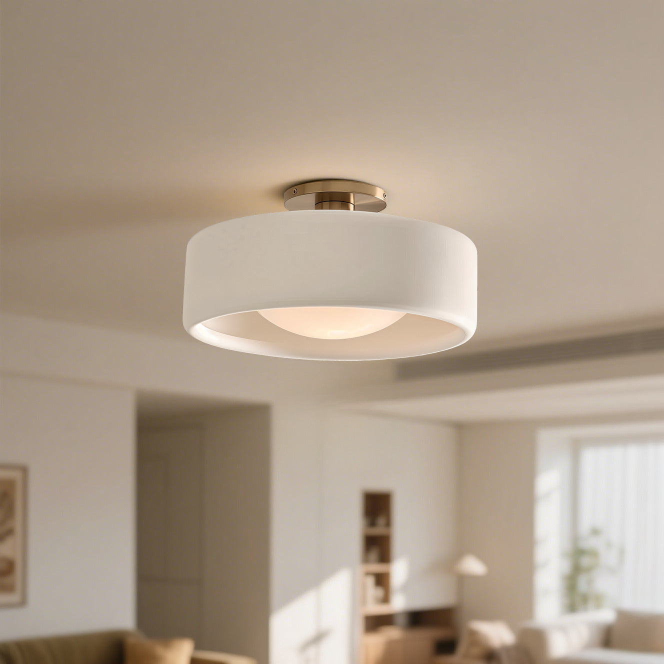 Elegante lámpara de techo de porcelana