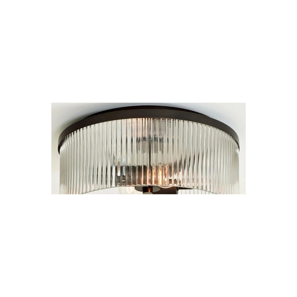 Elegante lámpara de techo de cristal acanalado