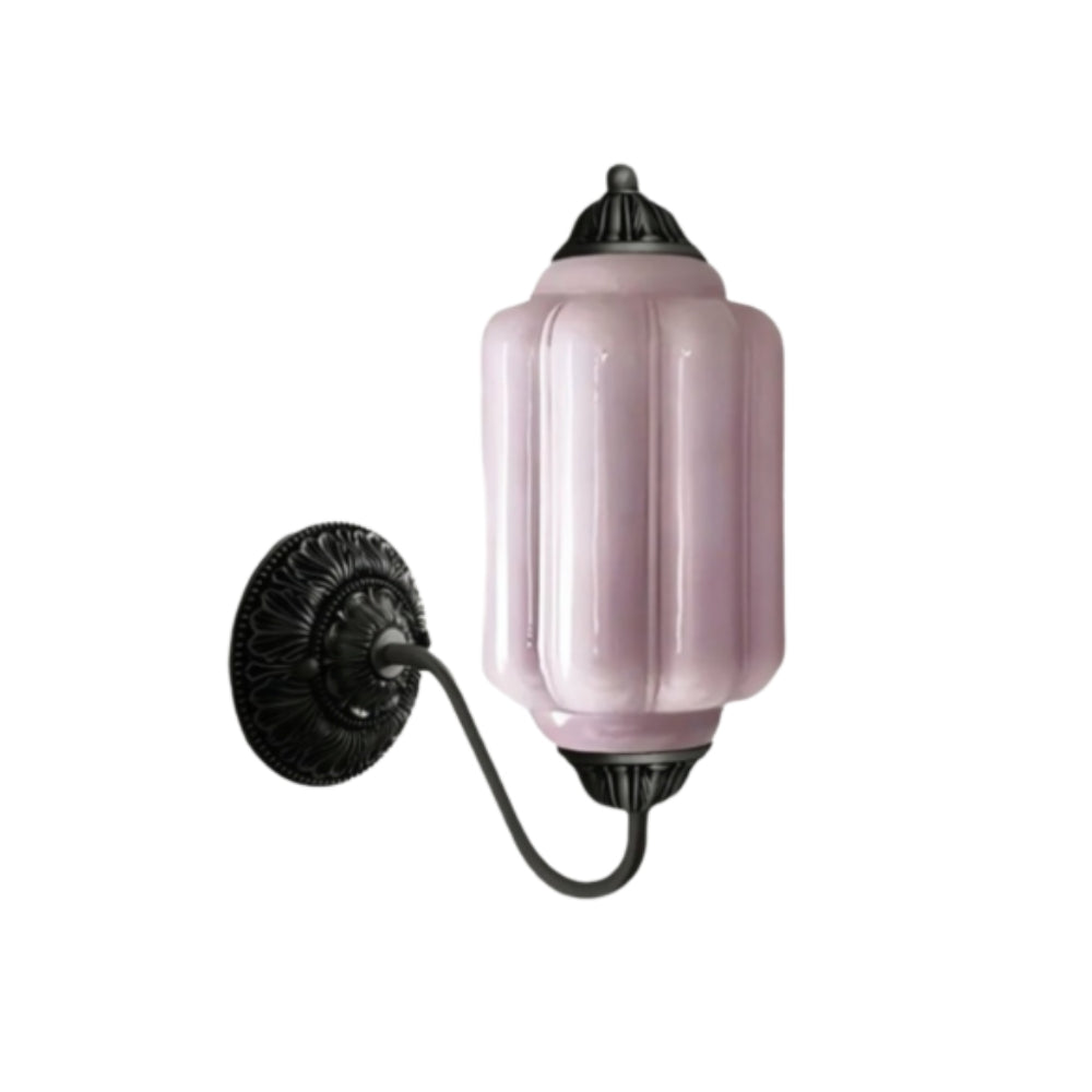 Aplique de pared clásico de latón con pantalla de cristal - Iluminación de pasillo