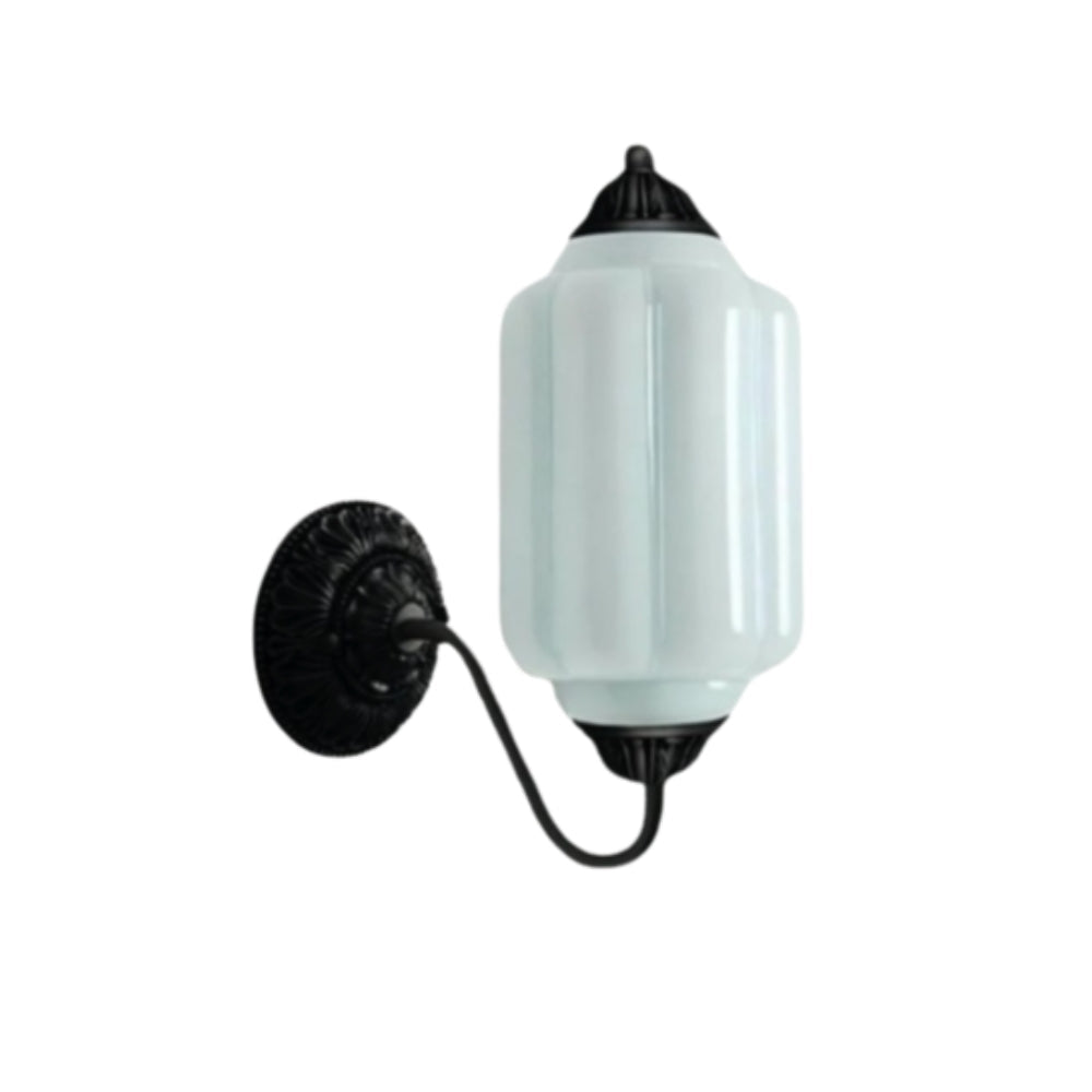 Aplique de pared clásico de latón con pantalla de cristal - Iluminación de pasillo