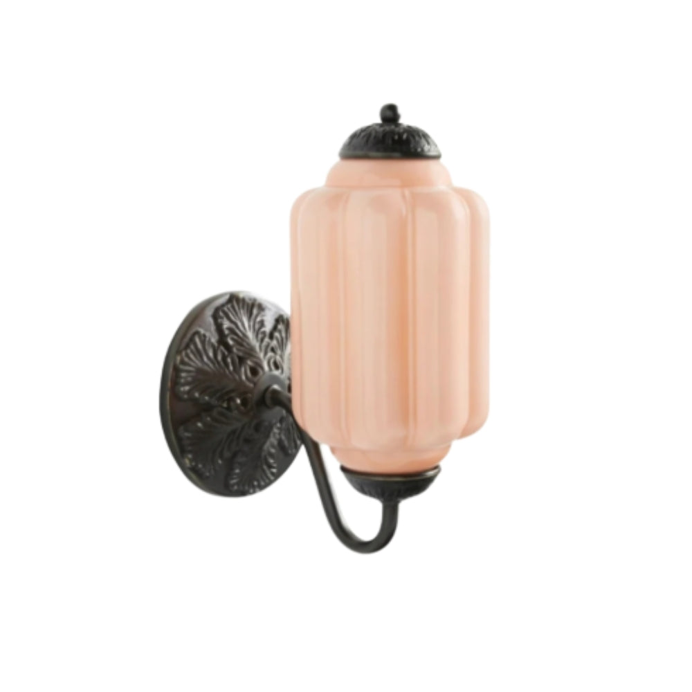 Aplique de pared clásico de latón con pantalla de cristal - Iluminación de pasillo