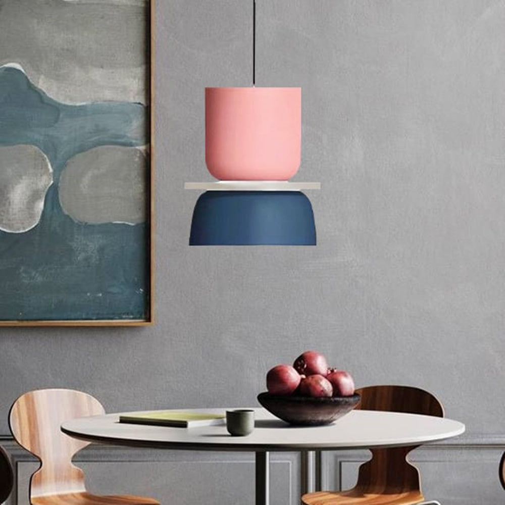 Lámpara colgante nórdica geométrica de metal - Multicolor