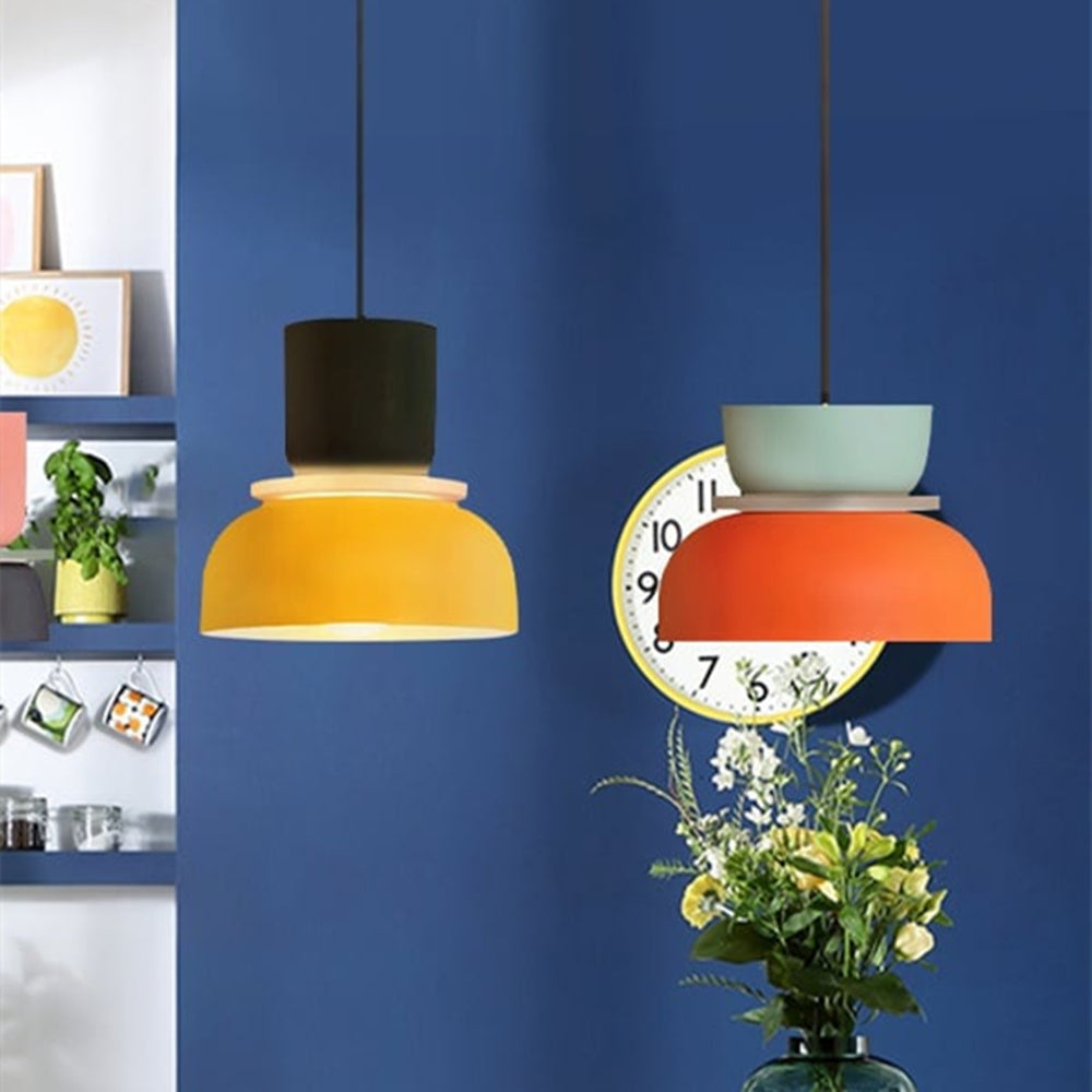 Lámpara colgante nórdica geométrica de metal - Multicolor