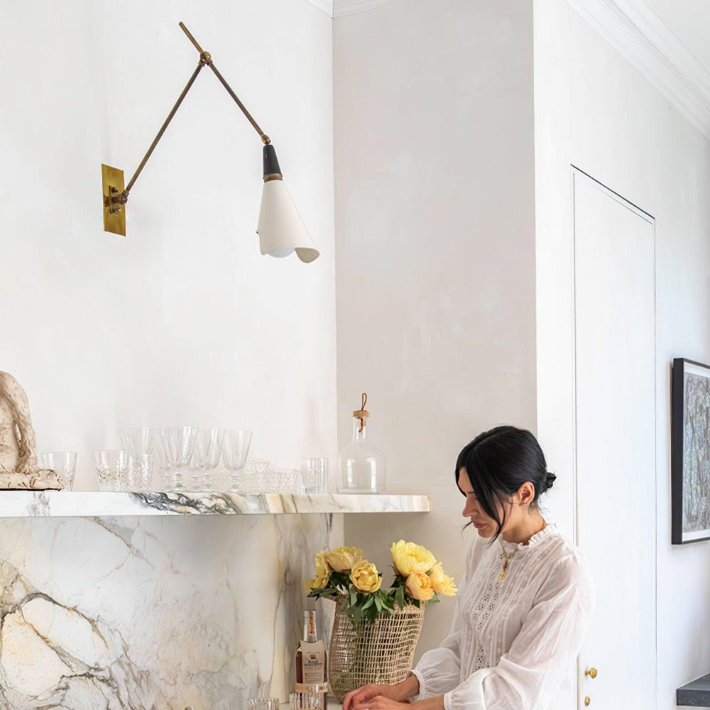 Lámpara de pared direccional - Lámpara de trabajo para pasillo en negro mate